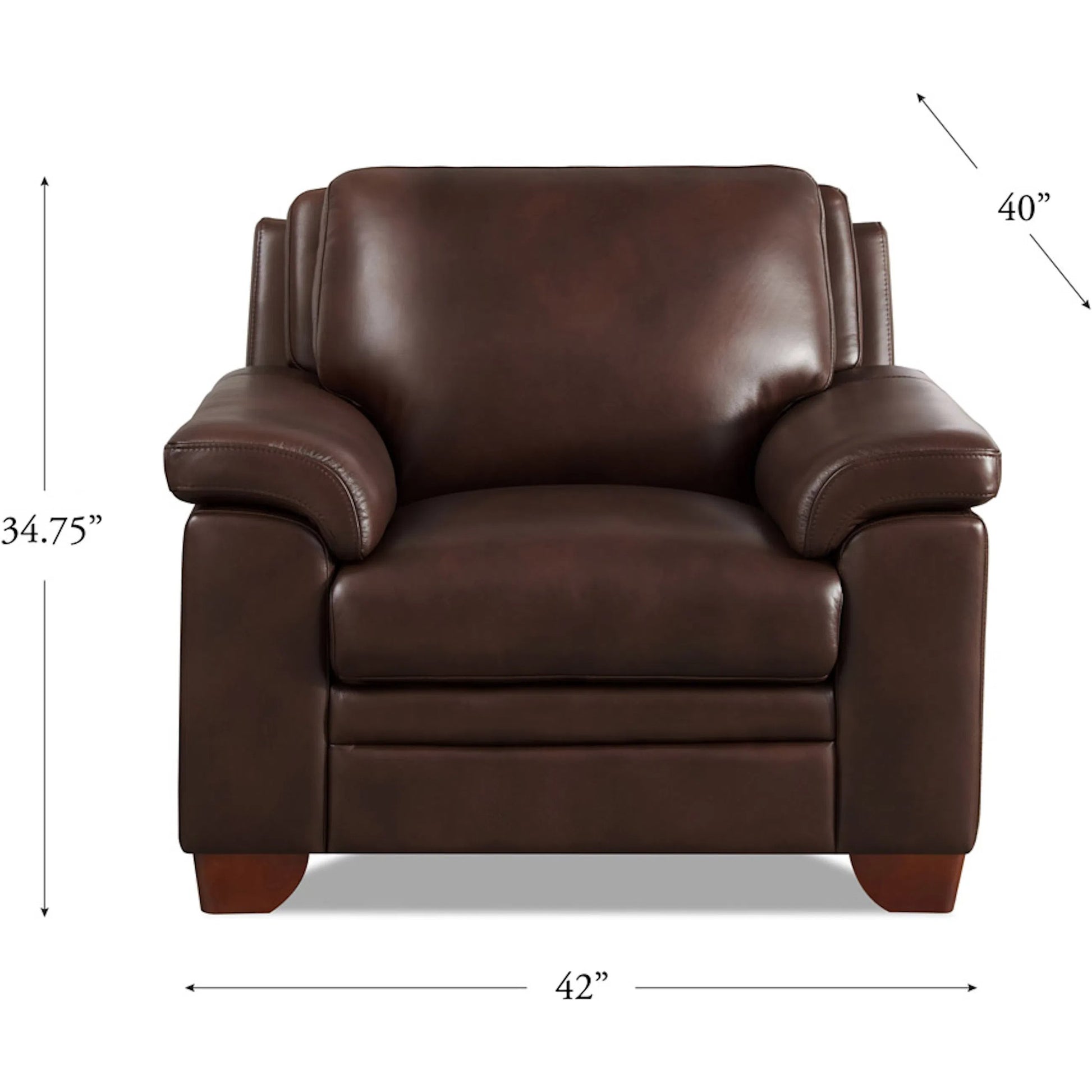 Magnum Chair by Hydeline in chestnut brown. Made from leather in a traditional style.