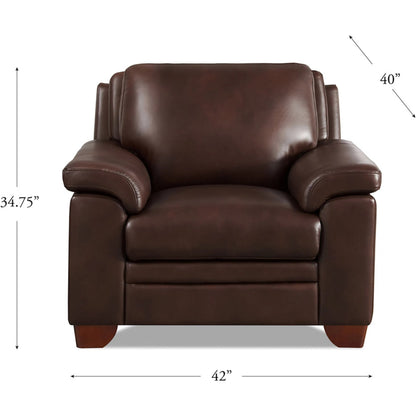 Magnum Chair by Hydeline in chestnut brown. Made from leather in a traditional style.