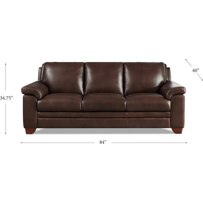 Magnum Sofa by Hydeline in chestnut brown. Made from leather in a traditional style.