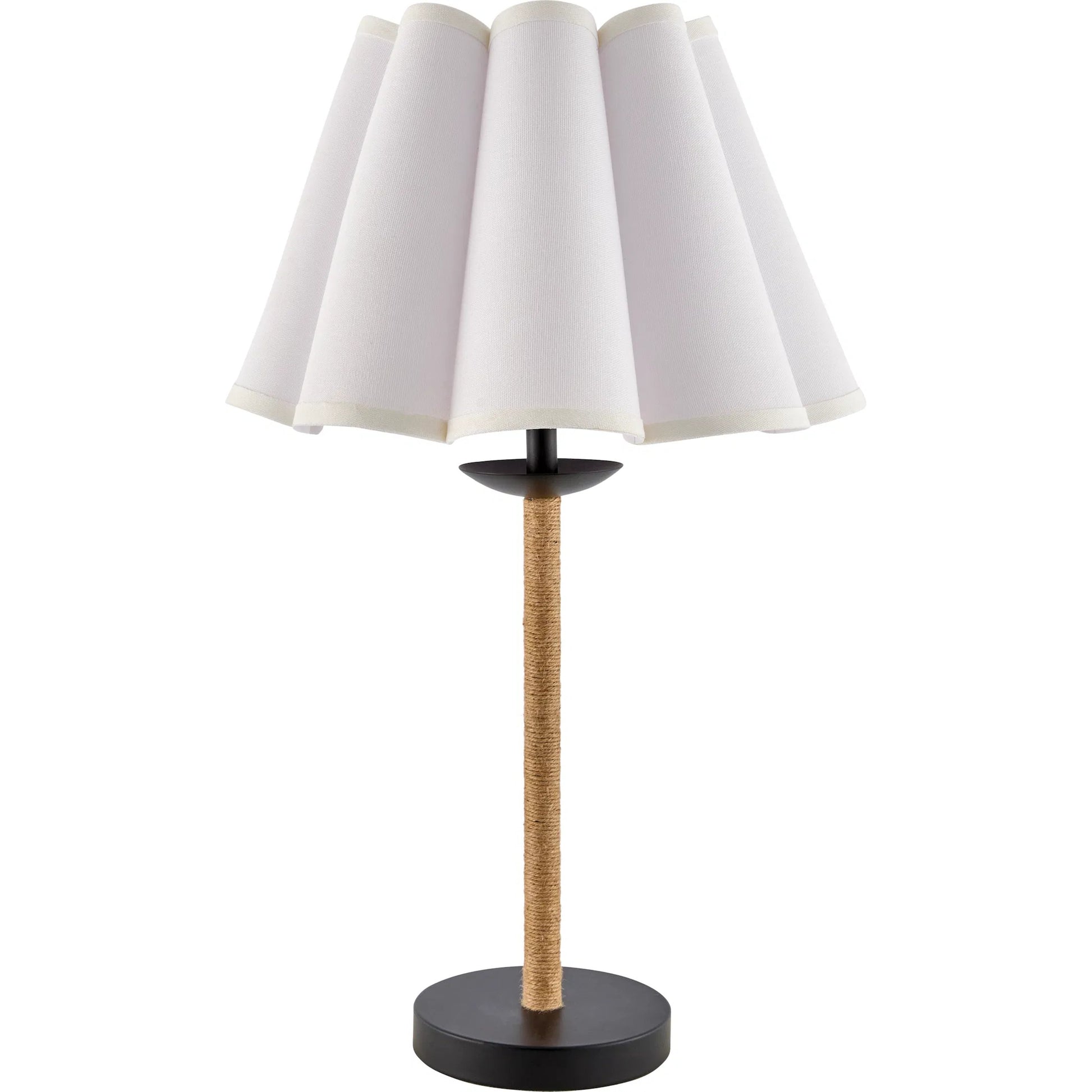 Dinnan Accent Table Lamp Taper Shade by Livabliss in body: wheat, black; base: black; shade (outside): cream; shade (inside): white; finial: black; harp: metallic - brass; cord: translucent and inlaid, painted. Made from rat