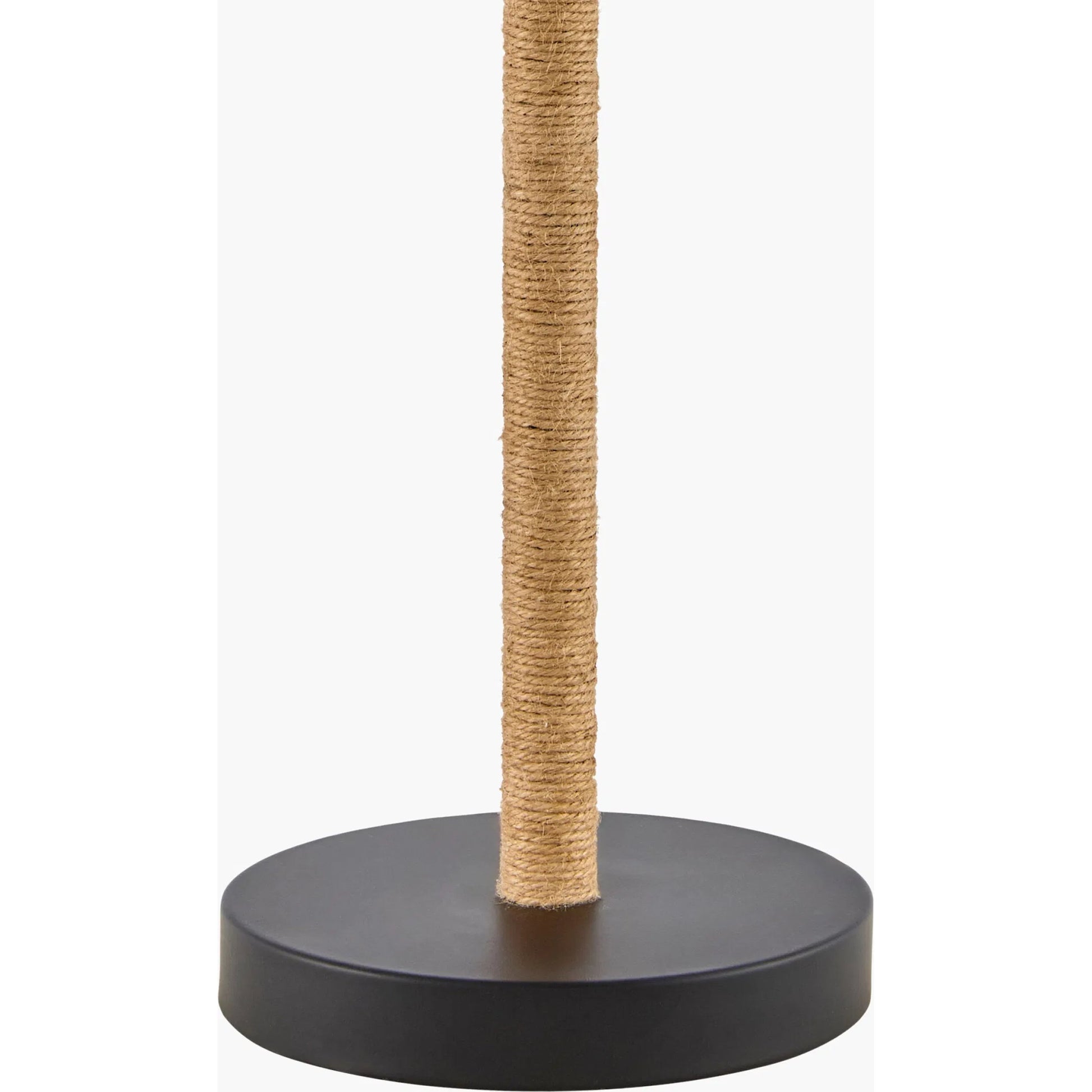 Dinnan Accent Table Lamp by Livabliss in beige, black and inlaid, painted. Made from paper, iron, linen in a modern style.