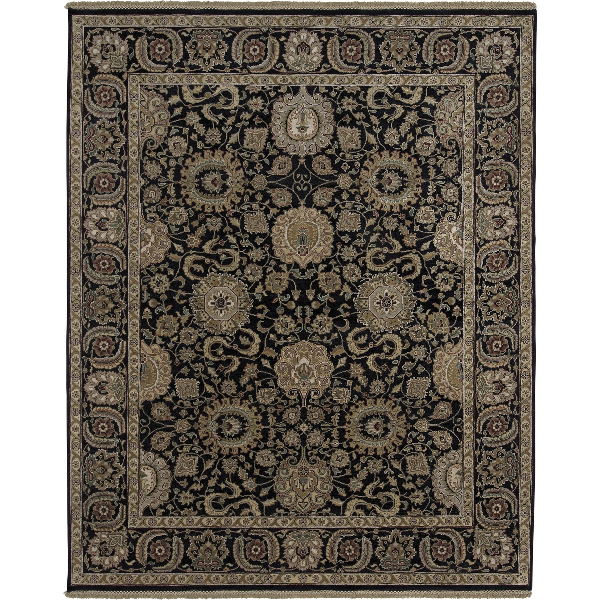 DIN-1592 Rug by Surya in black, brown, olive, dark brown, off-white. Made from 100% wool in a unique style.