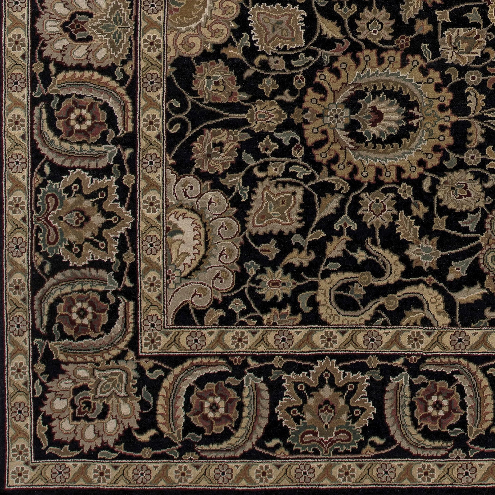 DIN-1592 Rug by Surya in black, brown, olive, dark brown, off-white. Made from 100% wool in a unique style.