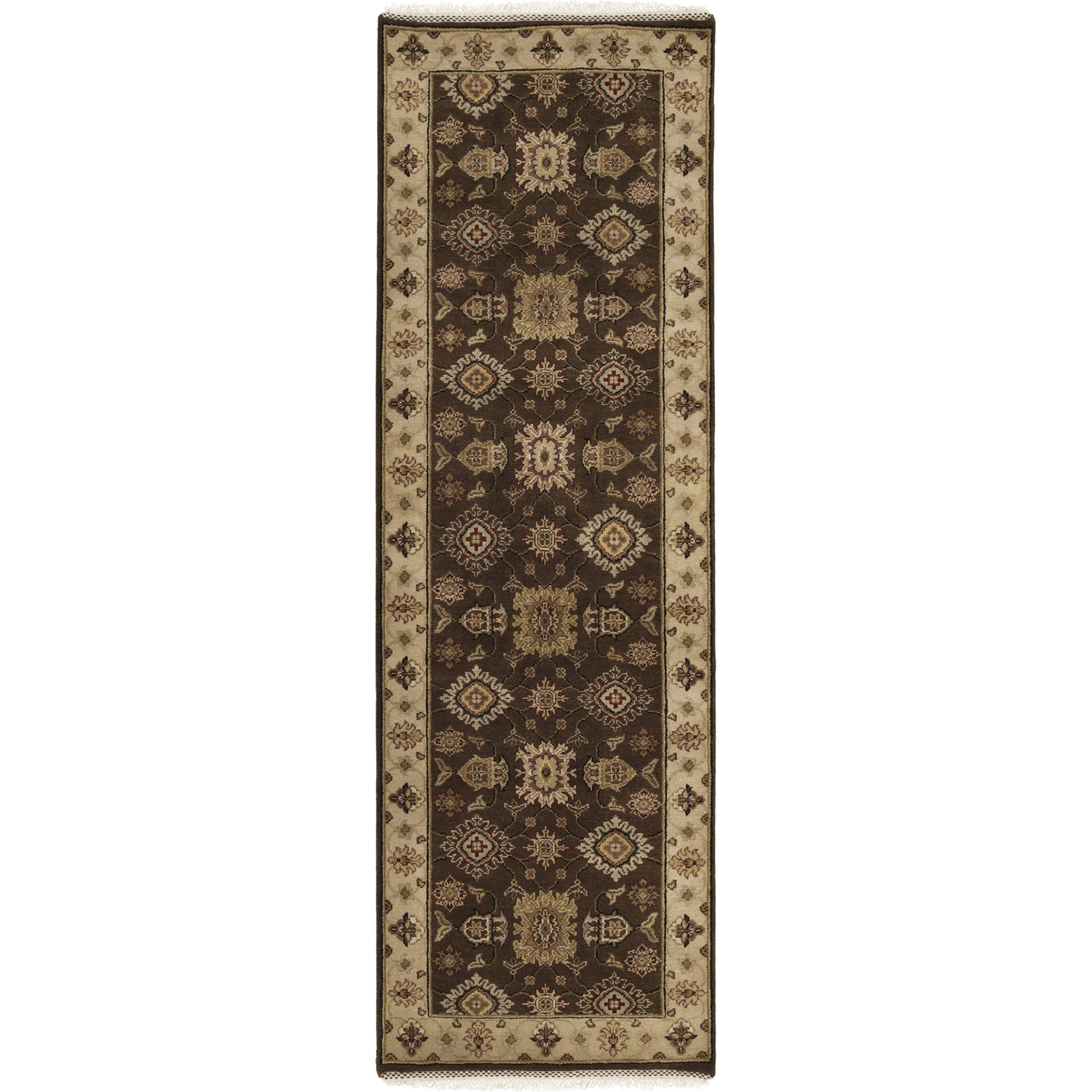 DIN-1595 Rug by Surya in ivory, dark brown, tan, olive. Made from 100% wool in a unique style.