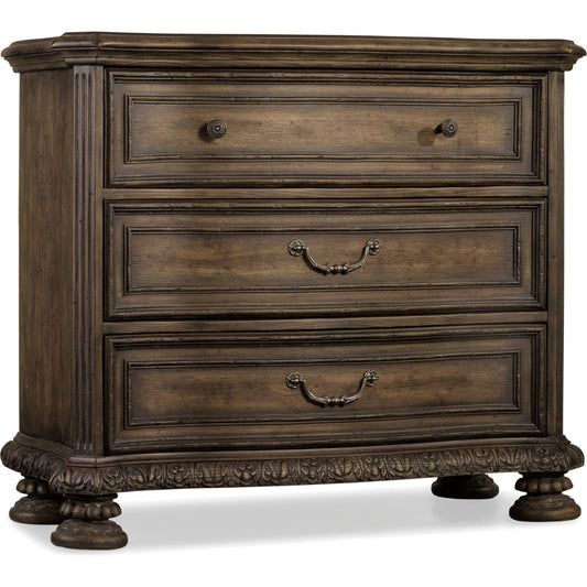 Rhapsody Bachelors Chest by Hooker Furniture in rustic walnut. Made from pecan veneers in a traditional style.