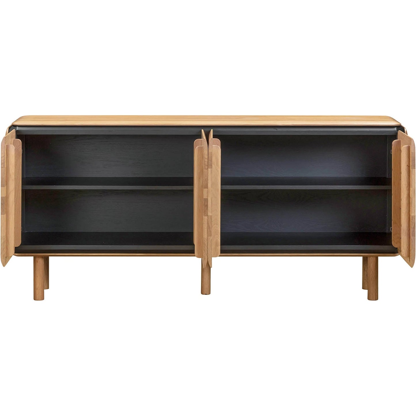 006 SI-2527500 | Additional Silo | Distillery 4 Door Sideboard by LH Imports in natural, black. Made from european oak, mdf, veneeer oak in a unique style.