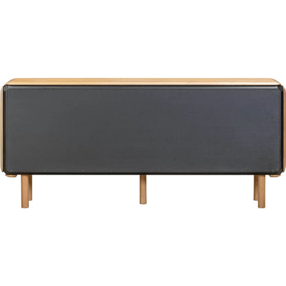 Distillery 4 Door Sideboard by LH Imports in natural, black. Made from european oak, mdf, veneeer oak in a unique style.