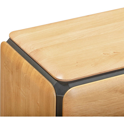 Distillery 4 Door Sideboard by LH Imports in natural, black. Made from european oak, mdf, veneeer oak in a unique style.
