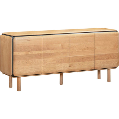 Distillery 4 Door Sideboard by LH Imports in natural, black. Made from european oak, mdf, veneeer oak in a unique style.