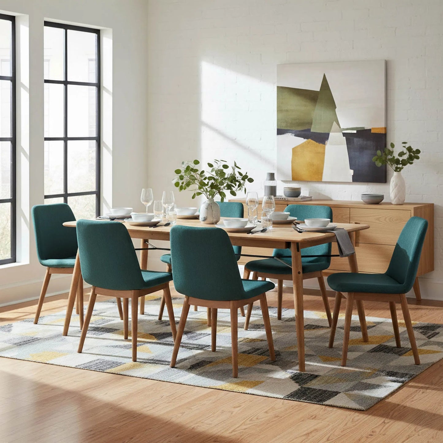 001 SI-2527501 | Lifestyle | Distillery Dining Table by LH Imports in natural, black. Made from european oak, metal frame in a unique style.