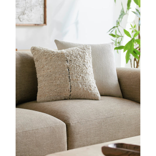 Divided Accent Pillow - 487437 by Surya in light silver, ash. Made from wool, cotton in a modern style.