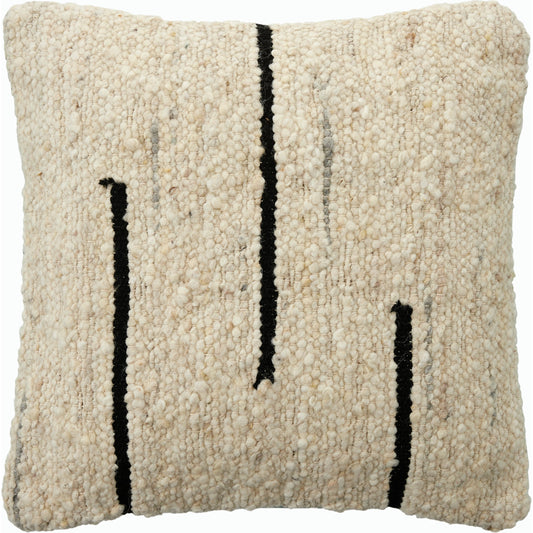 Divided Accent Pillow - 487442 by Surya in ash, khaki, warm grey, pearl, prairie dust, black. Made from wool, cotton in a modern style.