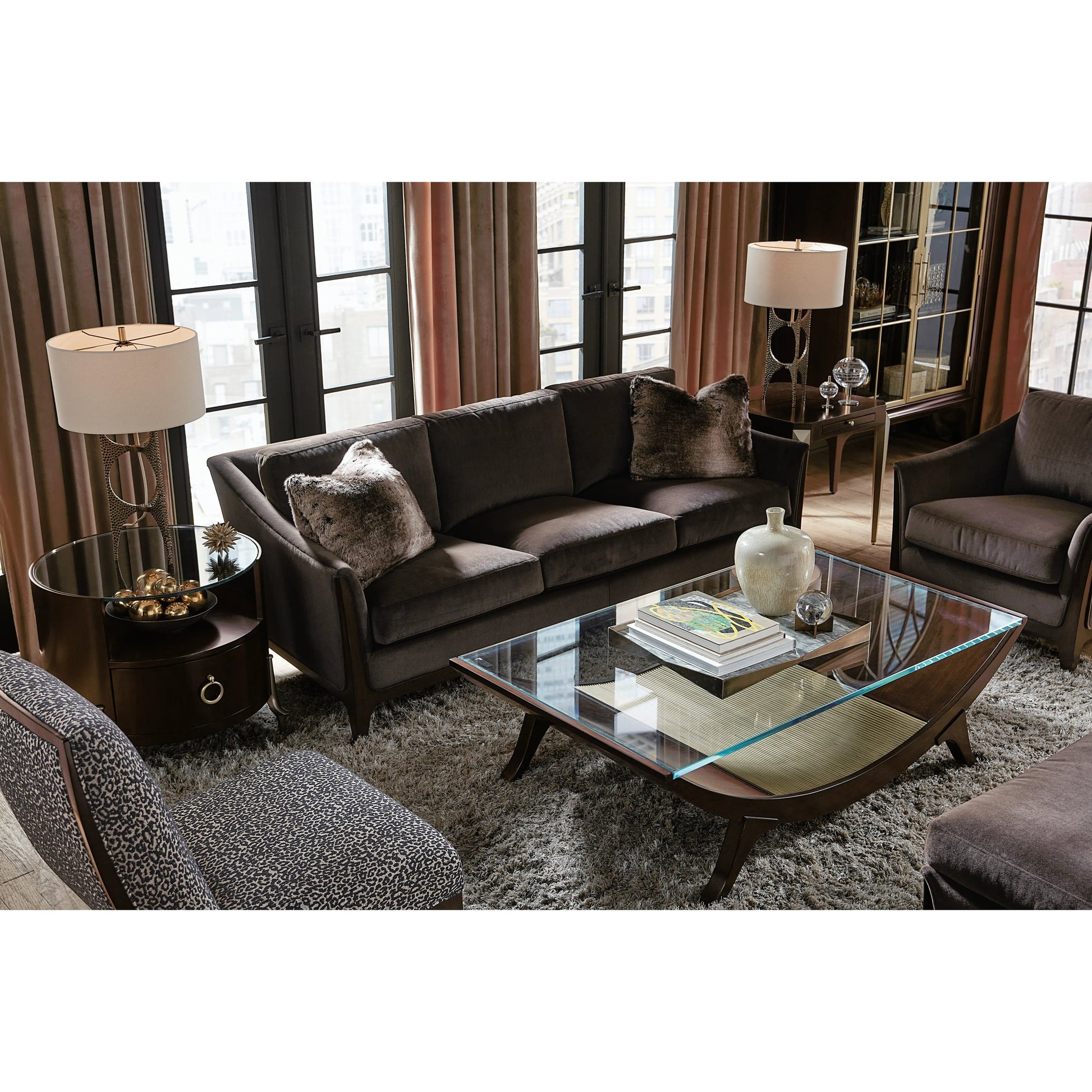 Sophia Chair by Hooker Furniture in rich cathedral cherry. Made from unique in a modern style.