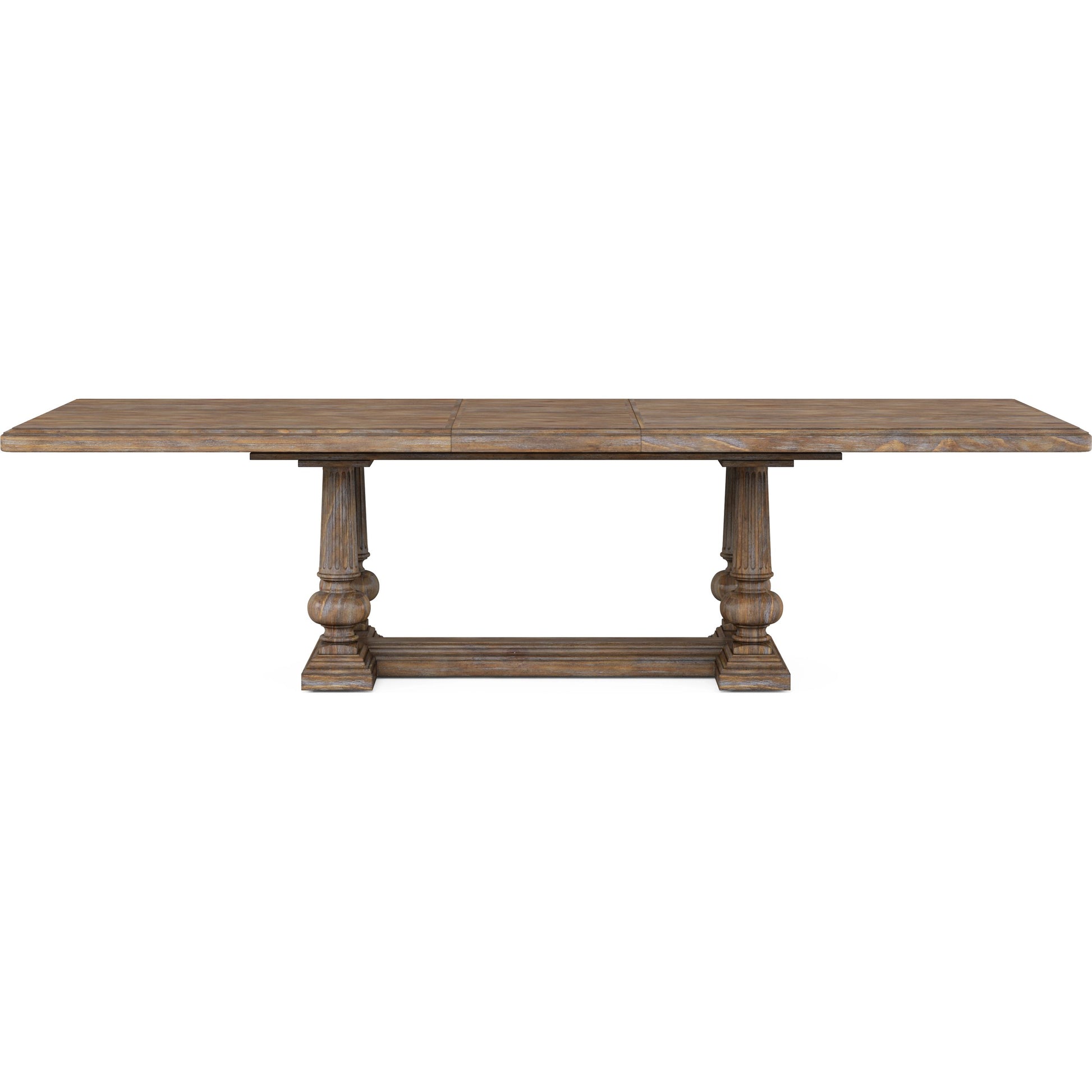 Architrave Trestle Dining Table by A.R.T. Furniture in almond. Made from pine solids and veneer, resin in a traditional style.