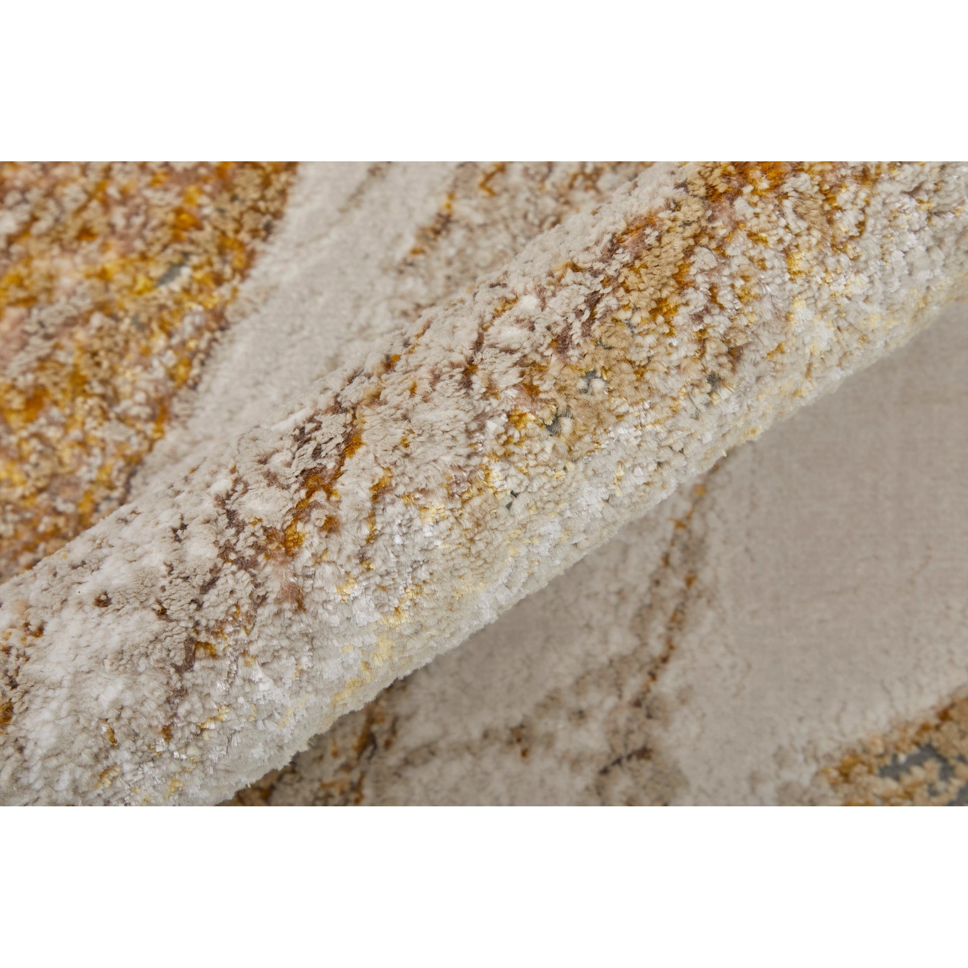 Aura Rug - 39LLF by Feizy in ivory, taupe, gold. Made from polyester, polypropylene in a unique style.