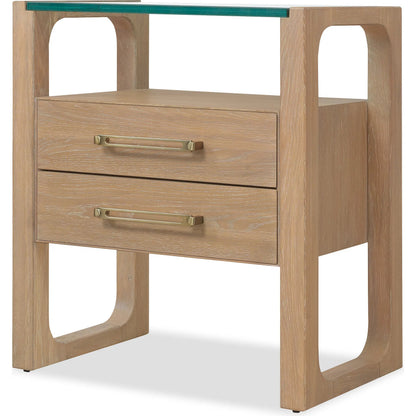 Banyon Bay Two Drawer Nightstand by Hooker Furniture in light wood. Made from unique in a transitional style.