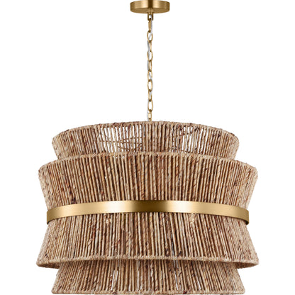Thurlo Large Hanging Shade by Visual Comfort & Co. in satin brass. Made from unique in a unique style.