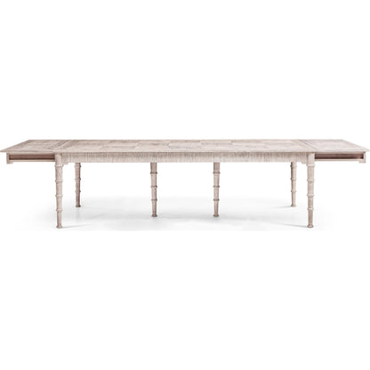 100" Bywater Extending Dining Table by Jonathan Charles in washed acacia. Made from acacia in a transitional style.
