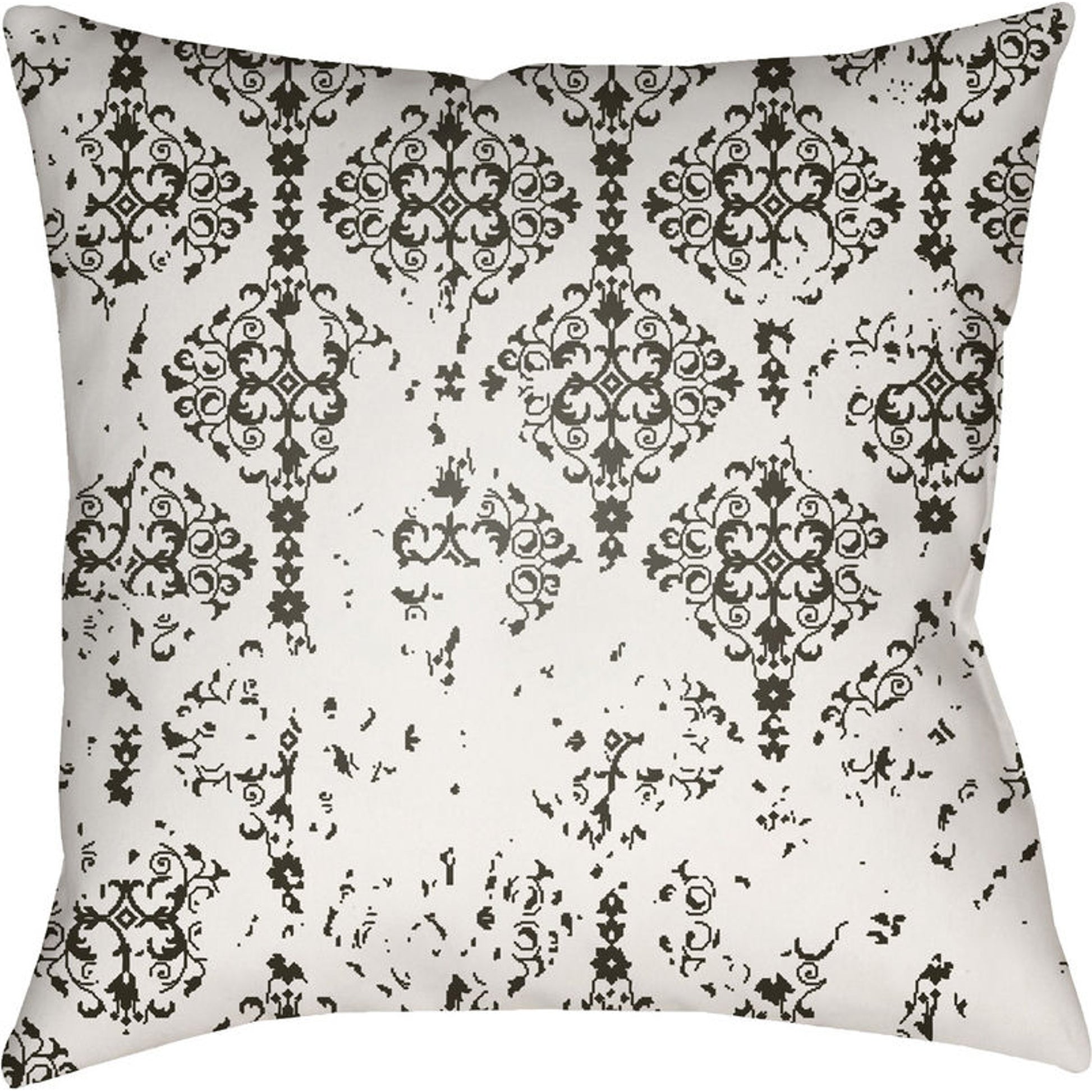 Moody Damask Pillow - 30083 by Livabliss. Made from front: 100% polyester, back: 100% polyester in a cottage & farmhouse style.
