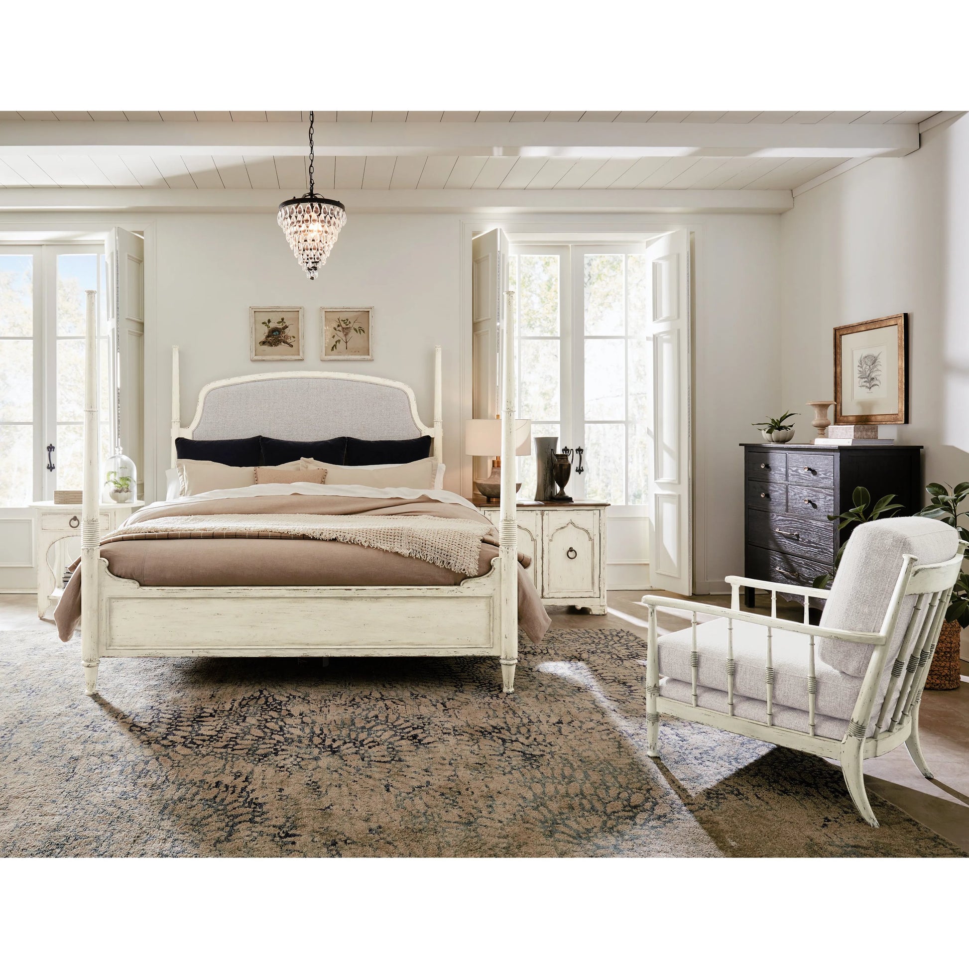 Americana Two-Door Nightstand by Hooker Furniture. Made from oak veneers with solid-wood edge top in a cottage & farmhouse style.