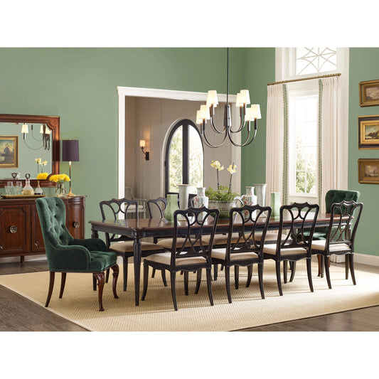 Charleston Host Chair (Set of 2) by Hooker Furniture in venice pine and maraschino cherry. Made from fabric in a traditional style.