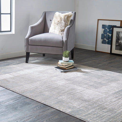 Aura Rug - 3736F by Feizy in gray, ivory. Made from polyester, polypropylene in a unique style.