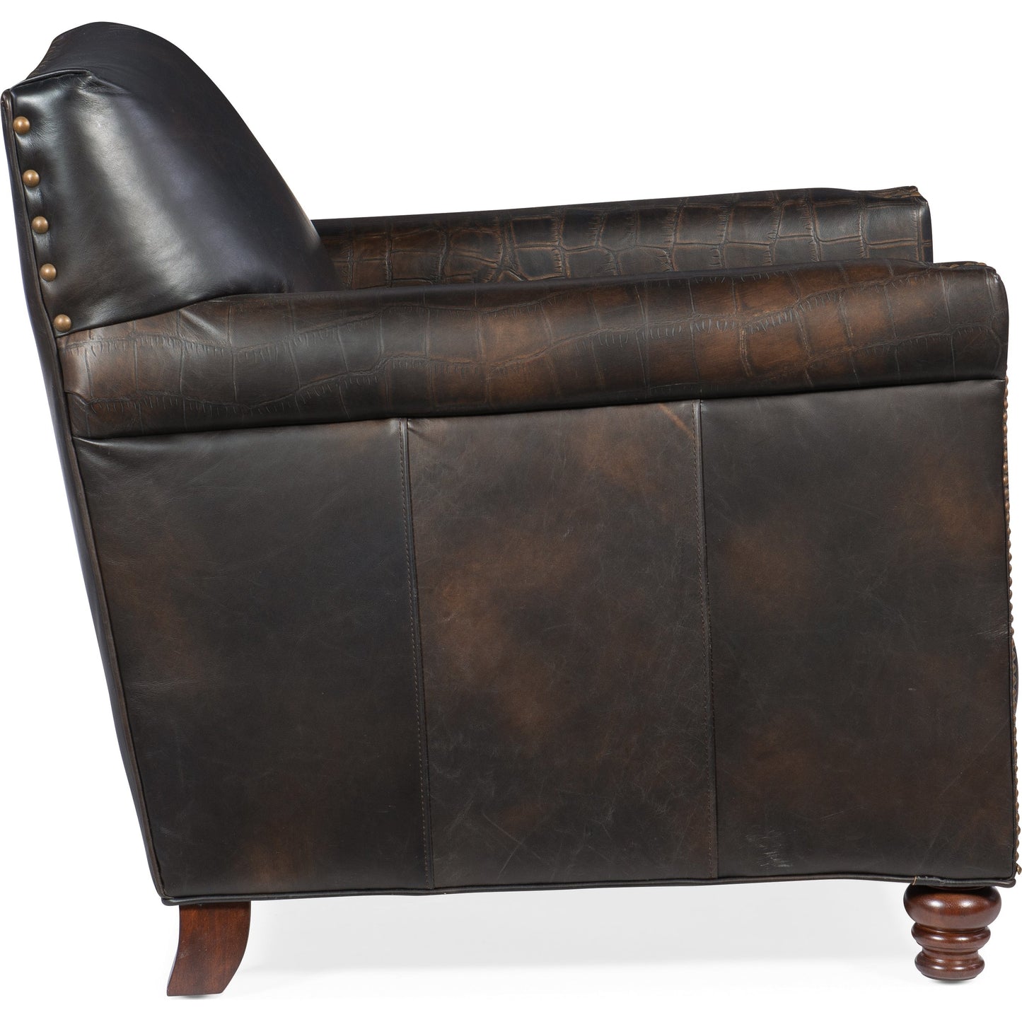 004 SI-1749410 | Additional Silo | Potter Club Chair by Hooker Furniture in old saddle fudge. Made from leather in a traditional style.