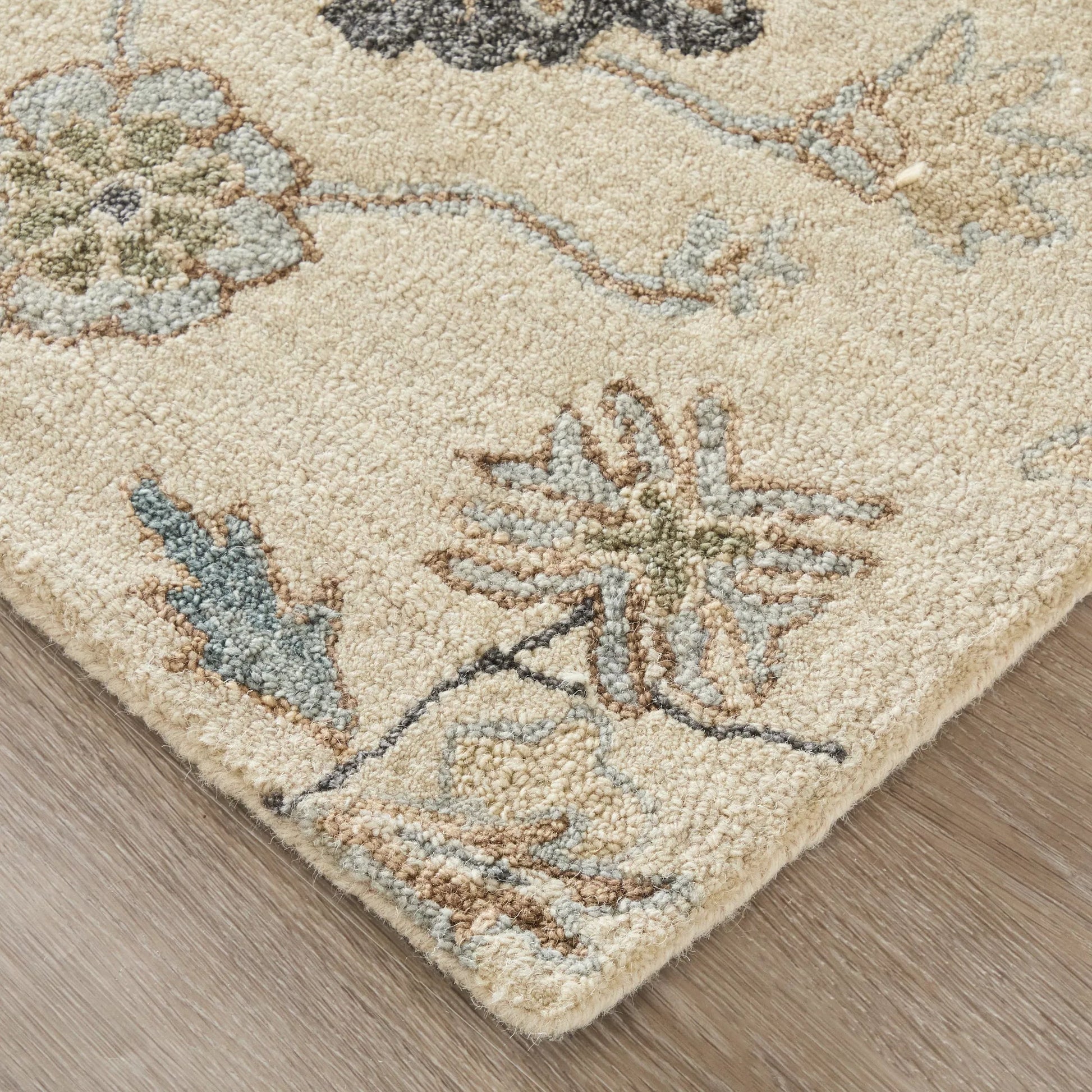 Springfield Transitional & Botanical SPF8A48F Rug by Feizy in ivory, tan, gray. Made from wool in a unique style.