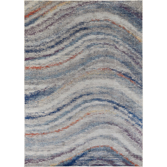 Edgemont Rug - 39INF by Feizy in blue, gray, orange. Made from polypropylene, polyester in a unique style.