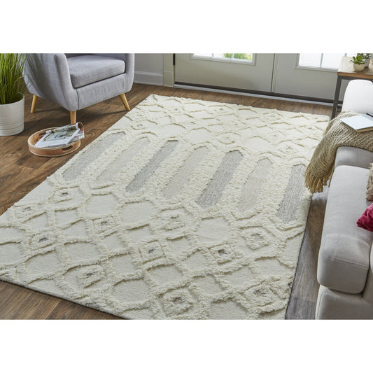 Anica Transitional Rug - 8013F by Feizy in ivory, taupe, tan. Made from wool in a unique style.