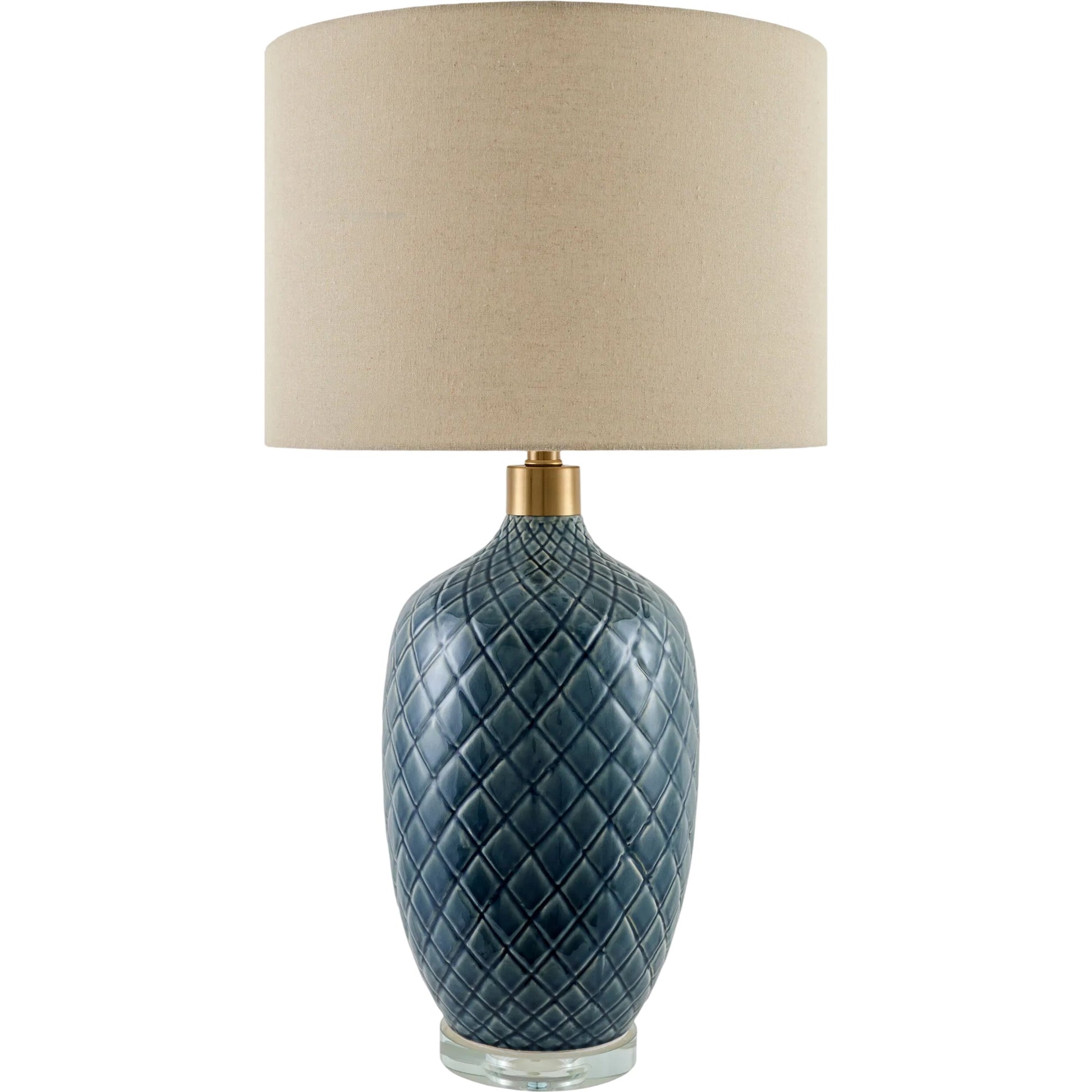 Delfora Accent Table Lamp by Livabliss. Made from ceramic, crystal, linen, polyester in a unique style.