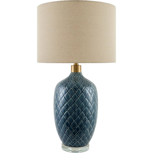 Delfora Accent Table Lamp by Livabliss. Made from ceramic, crystal, linen, polyester in a unique style.