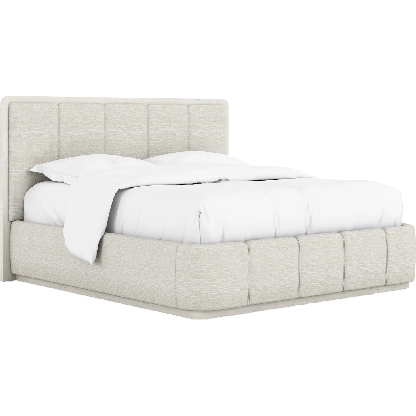 001 SI-2356190,SI-2356191 | Primary Silo | Ashlar Upholstered Panel Bed by A.R.T. Furniture in bisque, ecru. Made from parawood solids, birch veneers, foam, fabric in a transitional style.