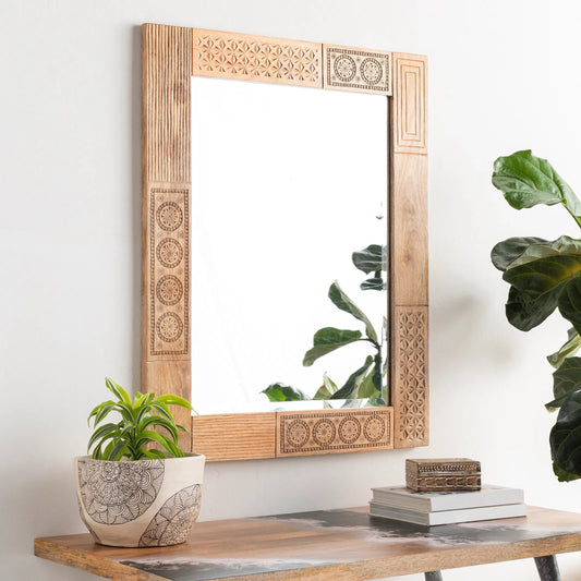 Dilwara Mirror by Surya. Made from frame: wood in a modern style.