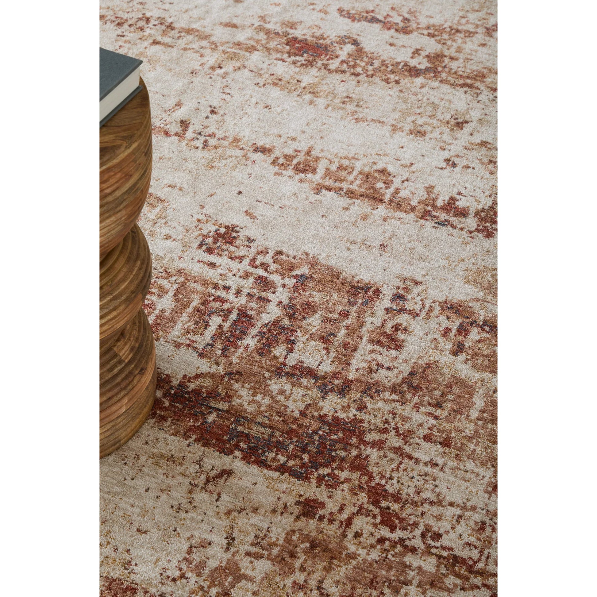 Pearson PRS39UEF Rug by Feizy in ivory, red, tan. Made from polyester in a unique style.