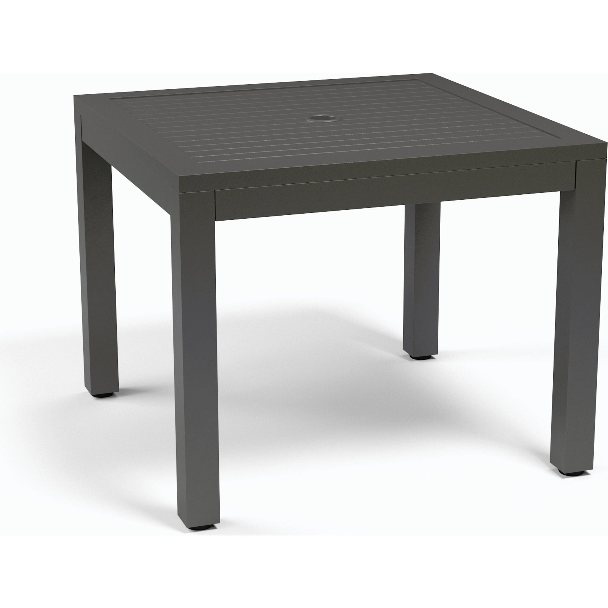 Vegas Outdoor Square 36" Dining Table by Sunset West in graphite. Made from aluminum in a modern style.