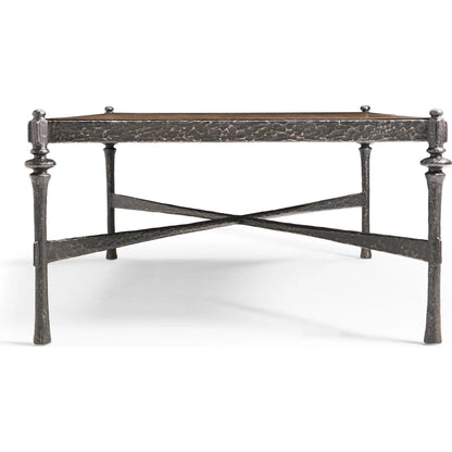 Terravita Cocktail Table by Jonathan Charles in black caldera oak. Made from oak veneer in a cottage & farmhouse style.