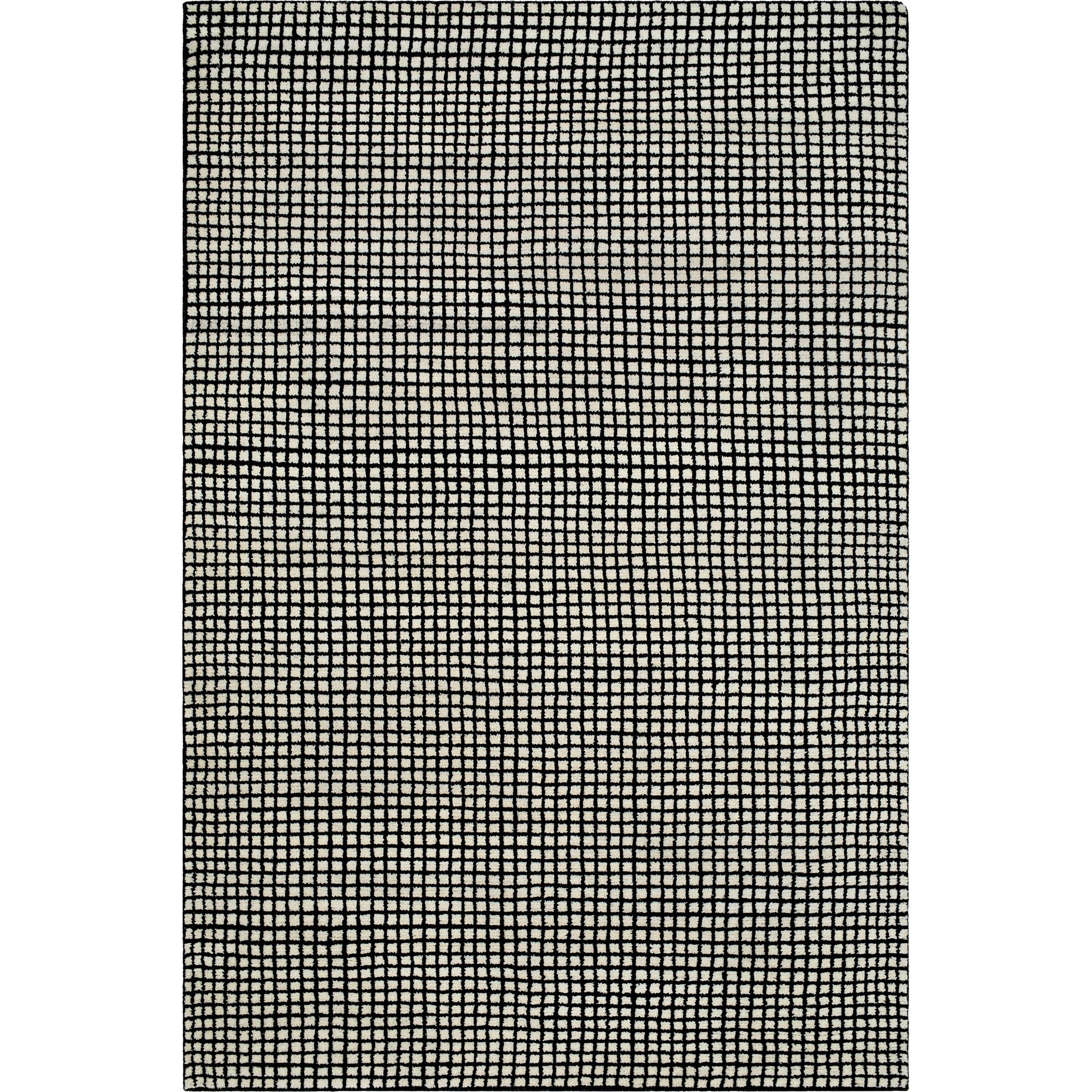 Damier DMI-2300 Rug by Surya in cream, black. Made from face: 100% wool, warp: 100% cotton in a unique style.