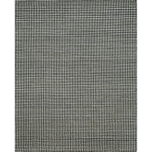 Damier Rug - 485103 by Surya in cream, black. Made from face: 100% wool, warp: 100% cotton in a unique style.