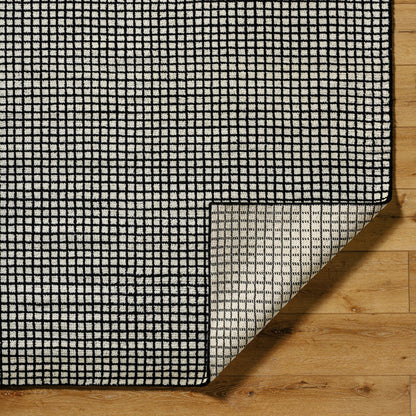 Damier DMI-2300 Rug by Surya in cream, black. Made from face: 100% wool, warp: 100% cotton in a unique style.
