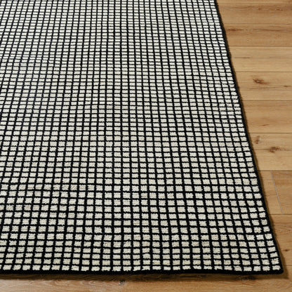 Damier DMI-2300 Rug by Surya in cream, black. Made from face: 100% wool, warp: 100% cotton in a unique style.