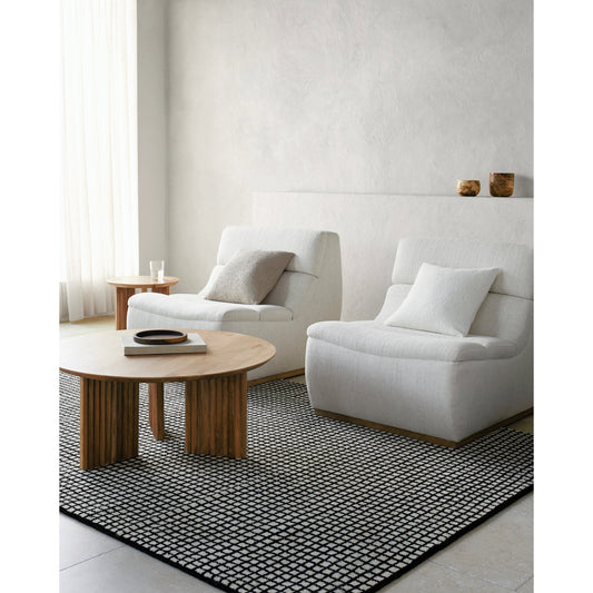 Damier Rug - 485103 by Surya in cream, black. Made from face: 100% wool, warp: 100% cotton in a unique style.