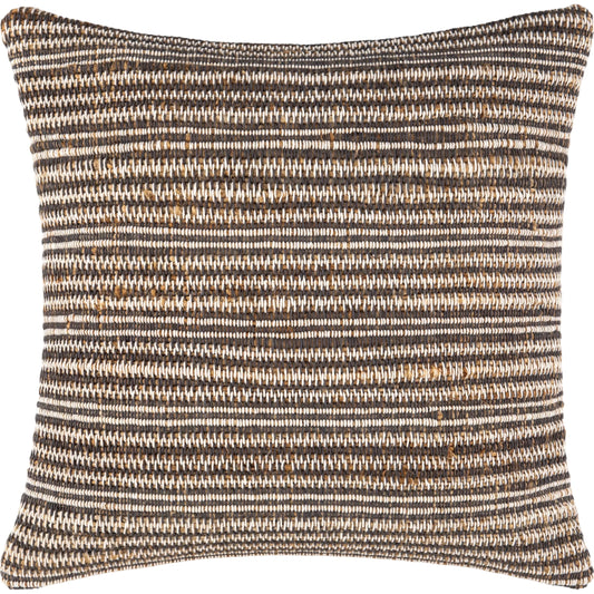 Dumas Accent Pillow by Livabliss in chestnut, ivory, charcoal, taupe. Made from cotton, jute in a unique style.