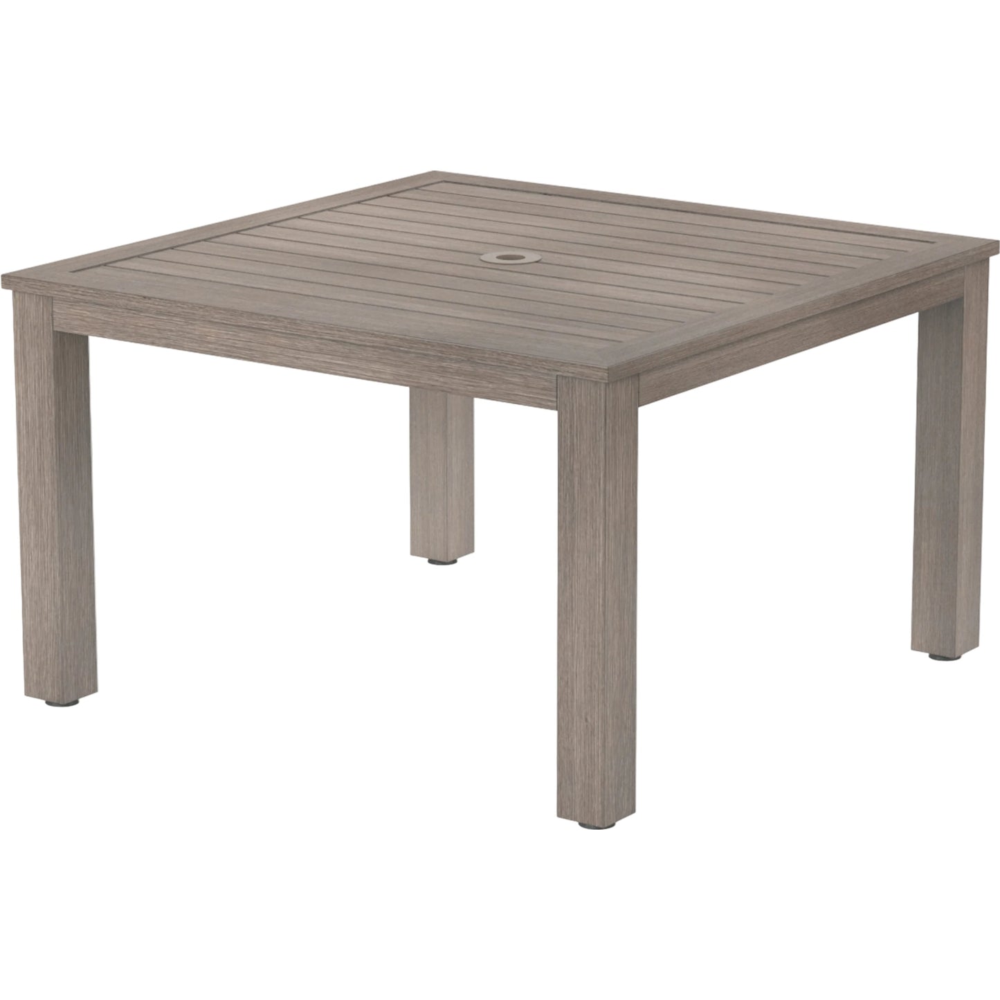 001 SI-2166966 | Primary Silo | Laguna Outdoor 48" Square Table by Sunset West in driftwood. Made from aluminum in a modern style.