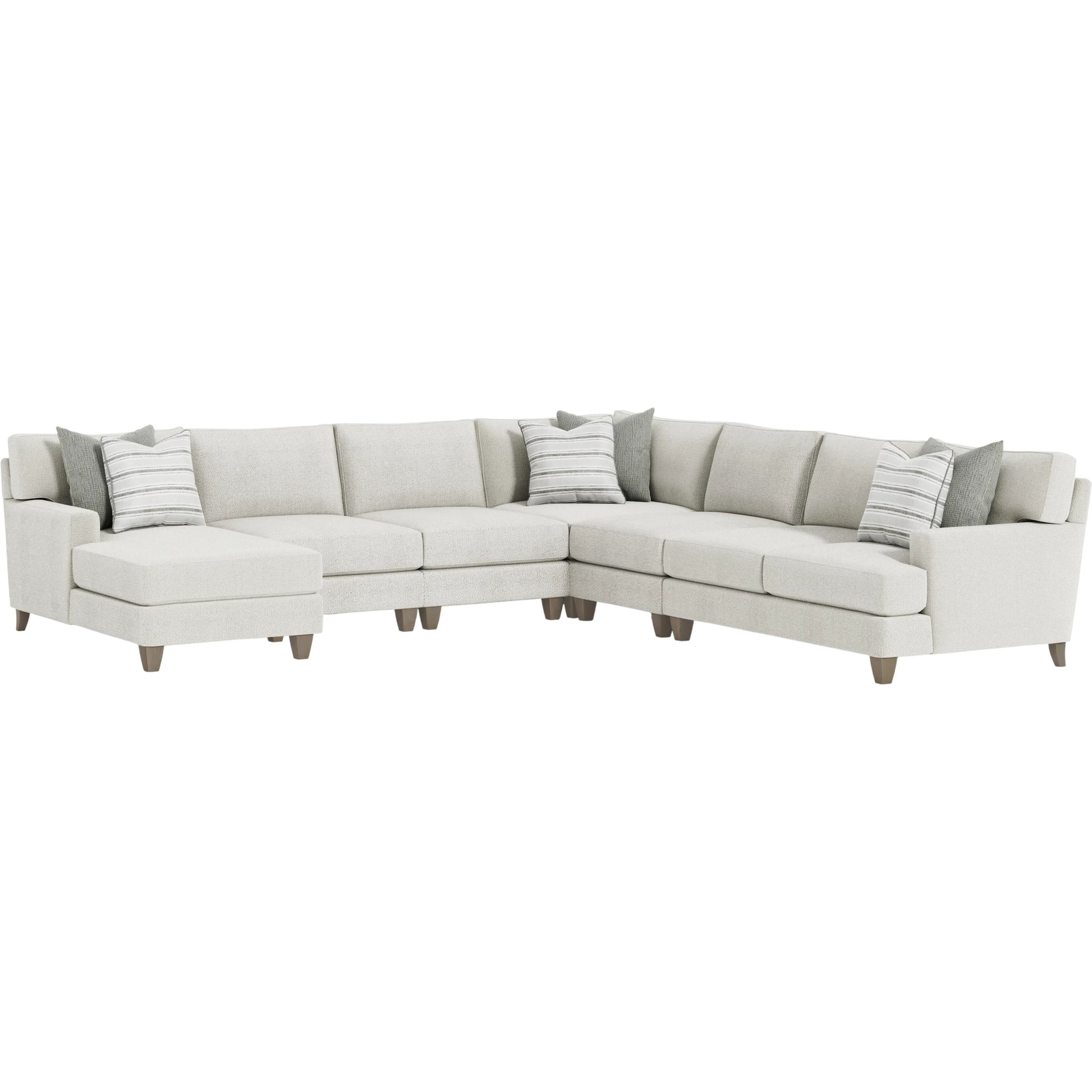 Mila 6-Piece Fabric Sectional by Bernhardt in white. Made from fabric in a transitional style.