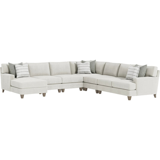 Mila 6-Piece Fabric Sectional by Bernhardt in white. Made from fabric in a transitional style.