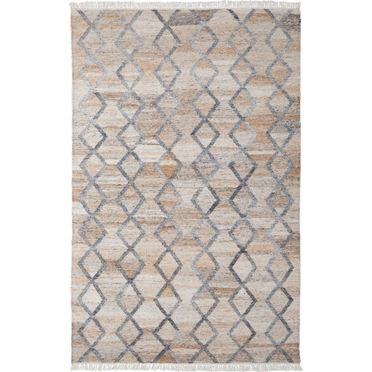 Beckett Transitional Trellis & Lattice Rug - 0771F by Feizy in gray, ivory, tan. Made from 100% pet yarn in a unique style.