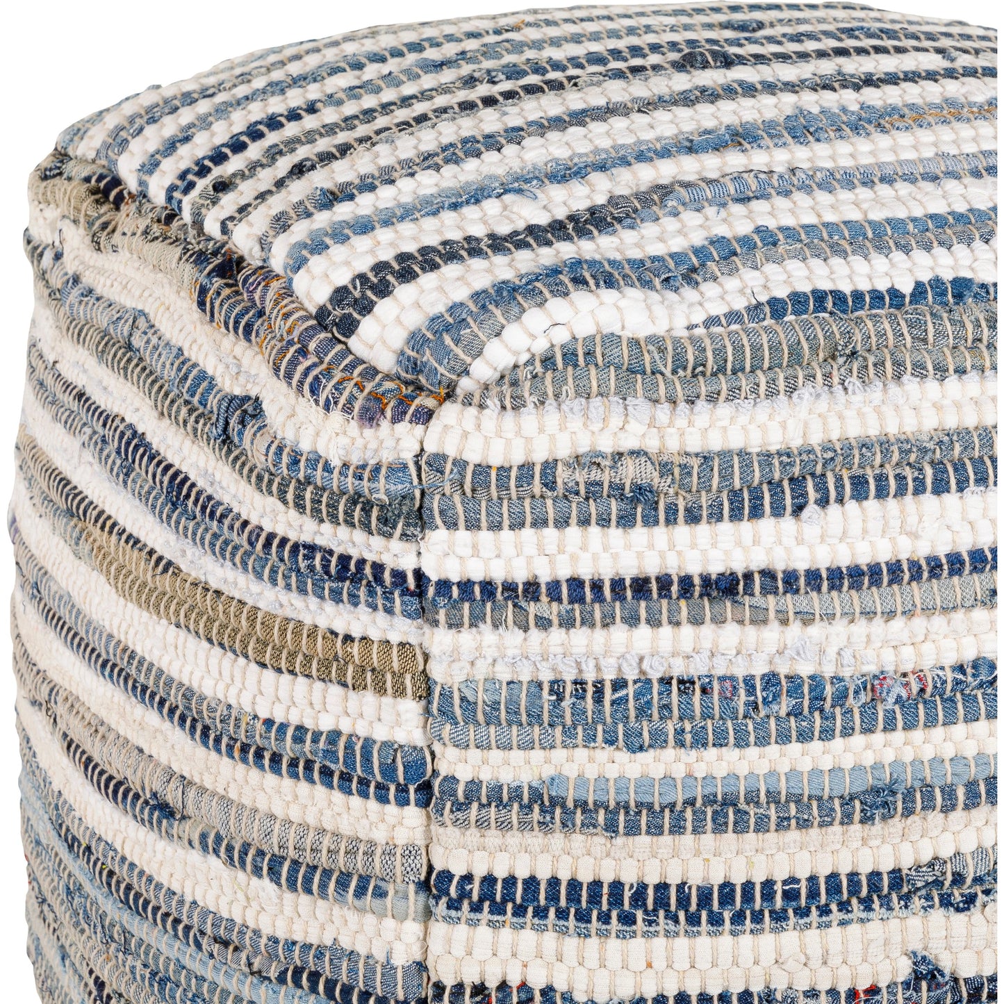 005 SR-754301 | Closeup | Denim - 32283 by Livabliss in navy, bright blue, white. Made from 100% cotton, 100% polybeads in a cottage & farmhouse style.