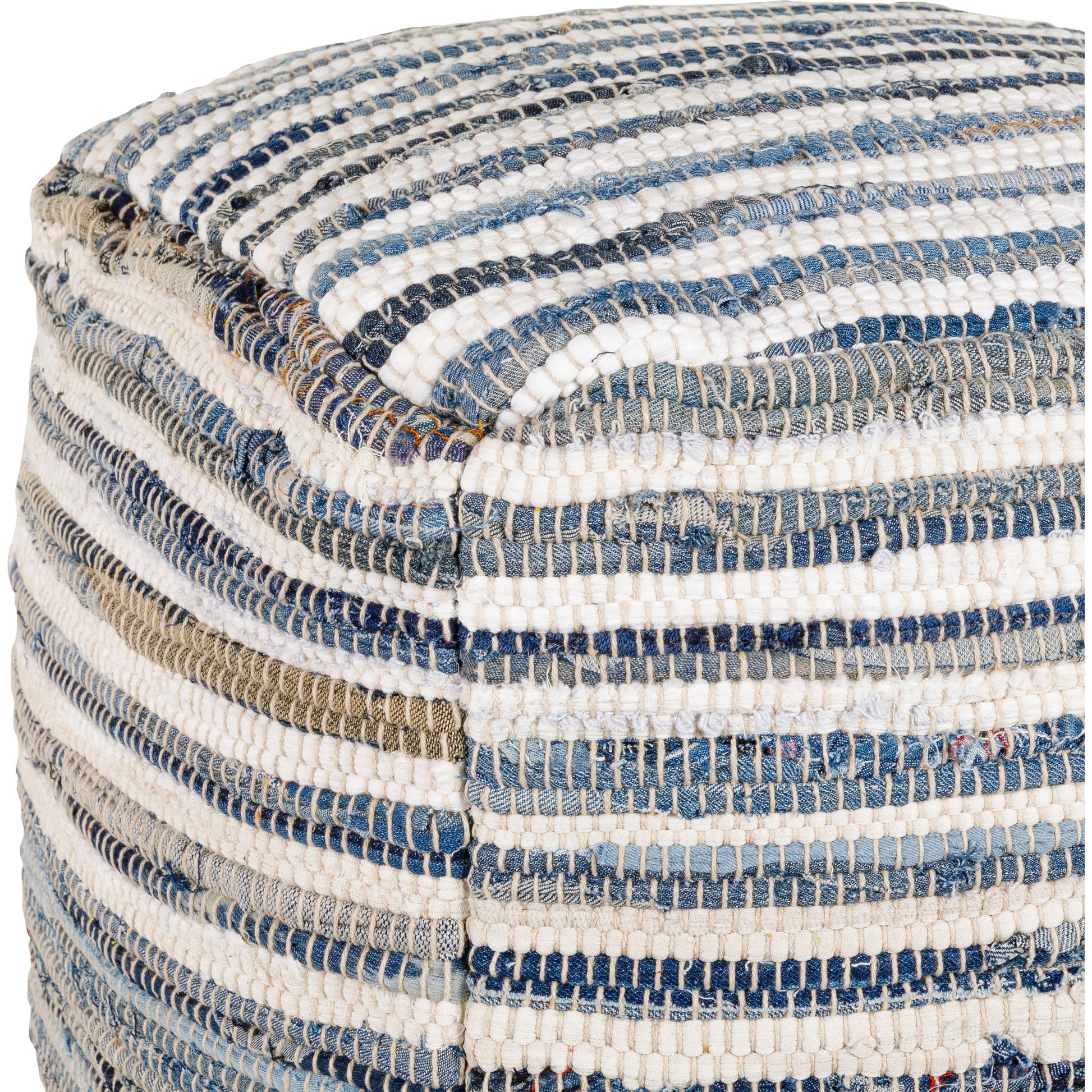 Denim - 32283 by Livabliss in navy, bright blue, white. Made from 100% cotton, 100% polybeads in a cottage & farmhouse style.