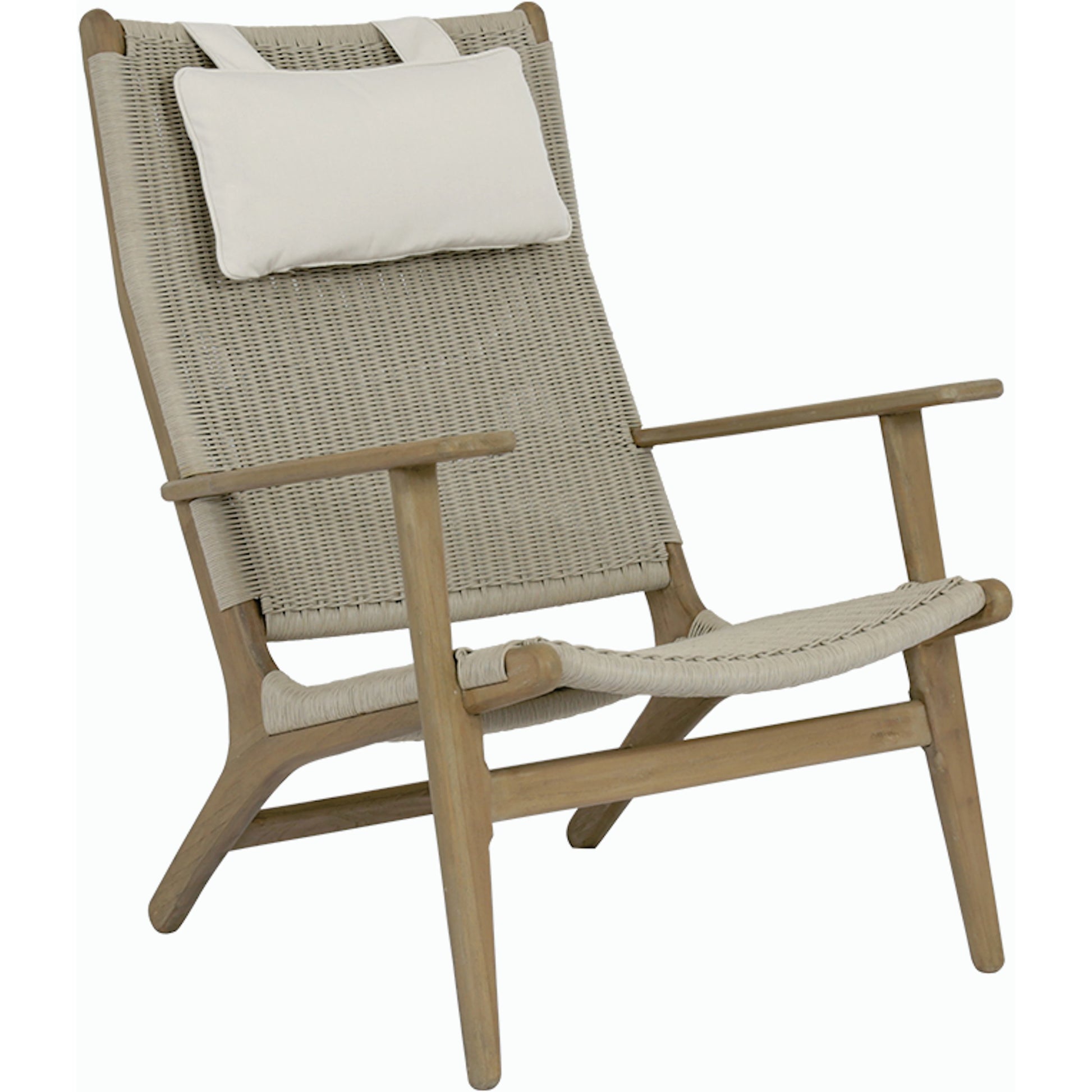 Coastal Outdoor Teak Cushionless Highback Chair by Sunset West in teak. Made from teak in a coastal style.